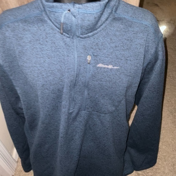 Eddie Bauer Other - Men’s used size XXL 2XL Eddie Bauer pullover fleece grey blue quarter zip pocket